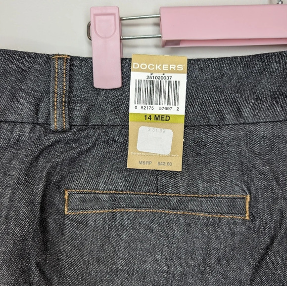 NWT Dockers Low Rise Slightly Curvy Iconic Khaki Grey Wash Denim Trouser Pant 14 - Picture 4 of 12